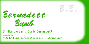 bernadett bumb business card